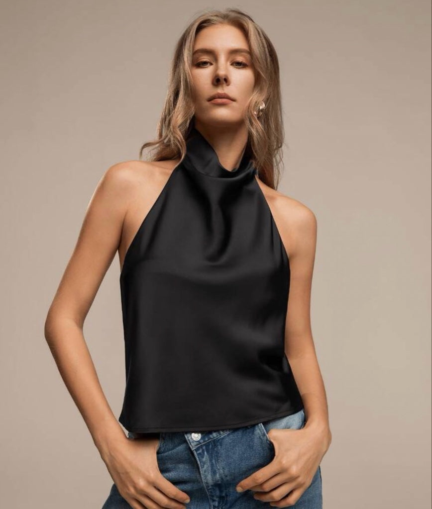 Blusa negra halter